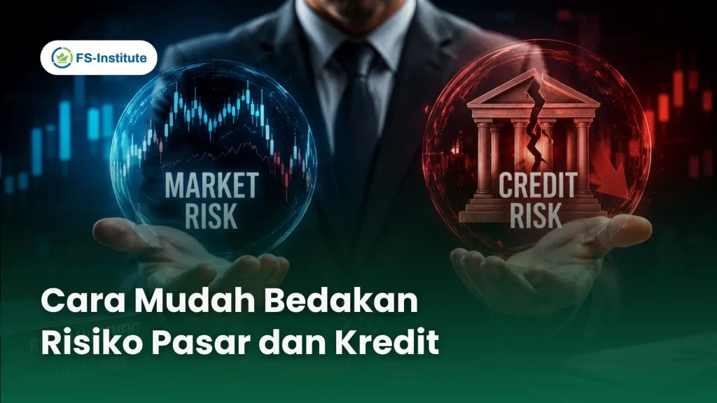 Ilustrasi perbedaan risiko pasar dan risiko kredit dalam manajemen risiko perbankan