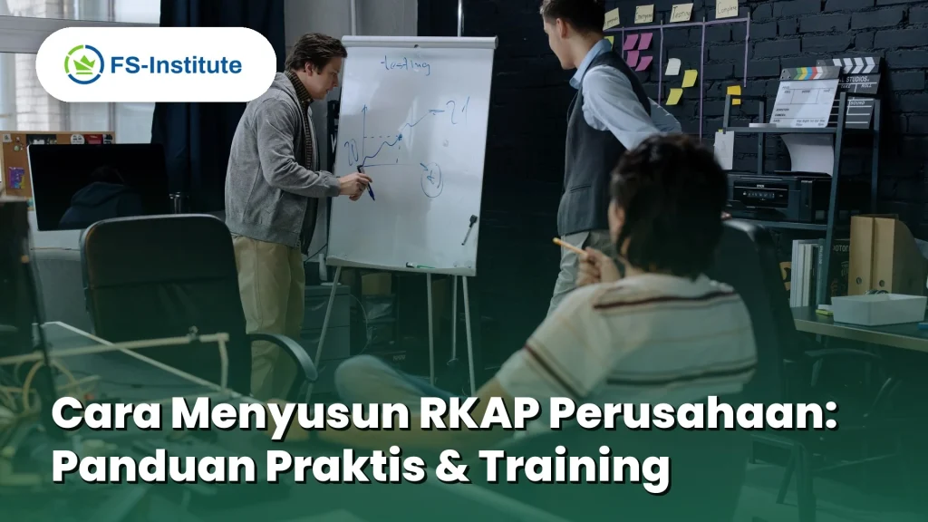 Ilustrasi tim manufaktur menyusun RKAP dalam rapat perencanaan anggaran